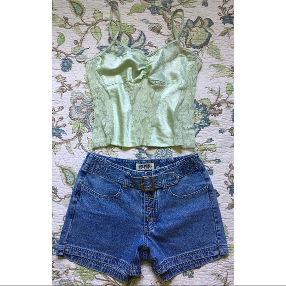 90s button fly high waisted denim shorts - Picture 5 of 5
